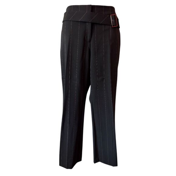 Anne Klein Black Pantsuit with brown Pinstripes - Picture 8 of 17